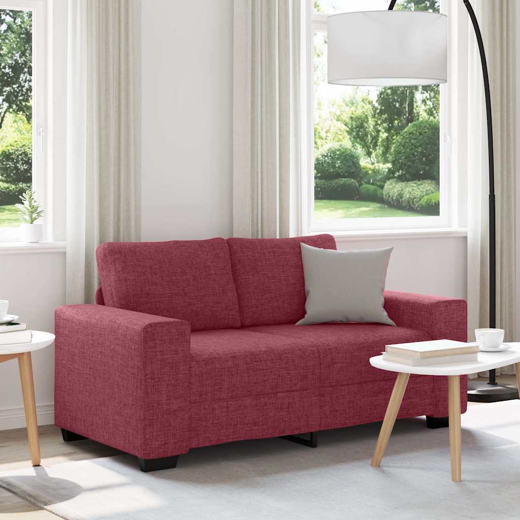 vidaXL Διθέσιος Καναπές Κόκκινος 160x77x82 εκ. Ύφασμα