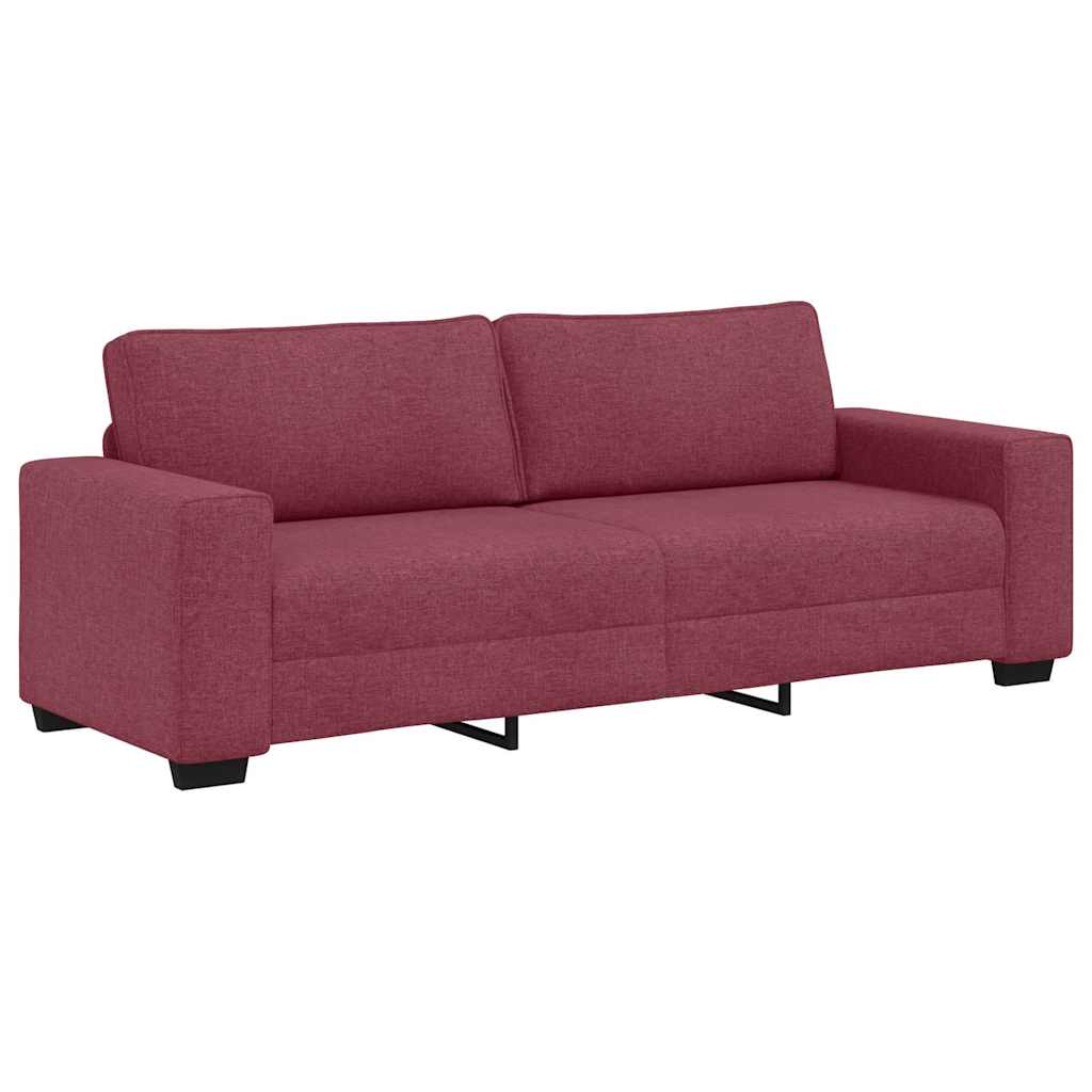 vidaXL Τριθέσιος Καναπές Κόκκινος 220x77x82 εκ. Ύφασμα