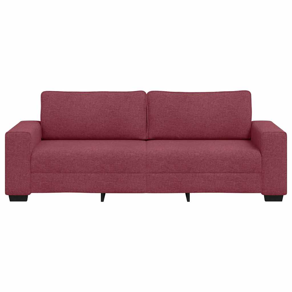 vidaXL Τριθέσιος Καναπές Κόκκινος 220x77x82 εκ. Ύφασμα