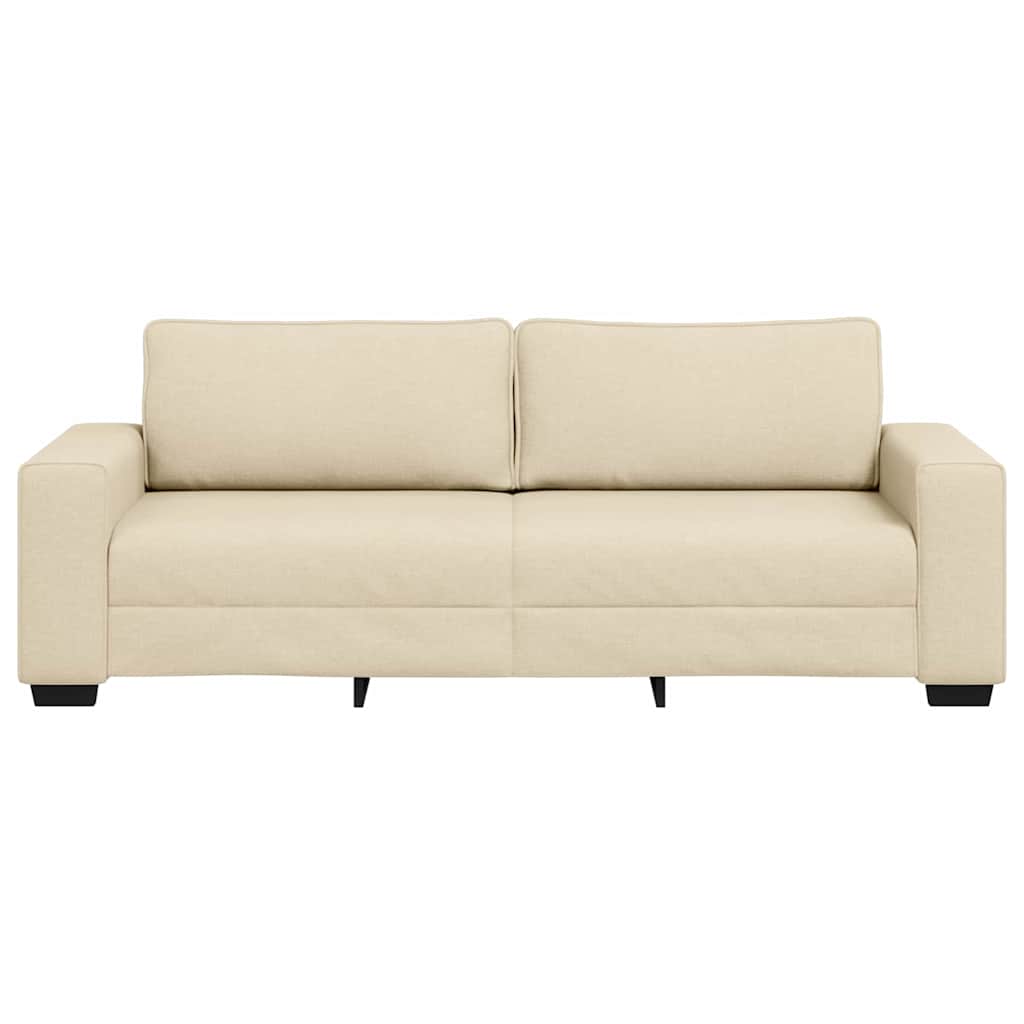 vidaXL Τριθέσιος Καναπές Μπεζ 220x77x82 εκ. Ύφασμα