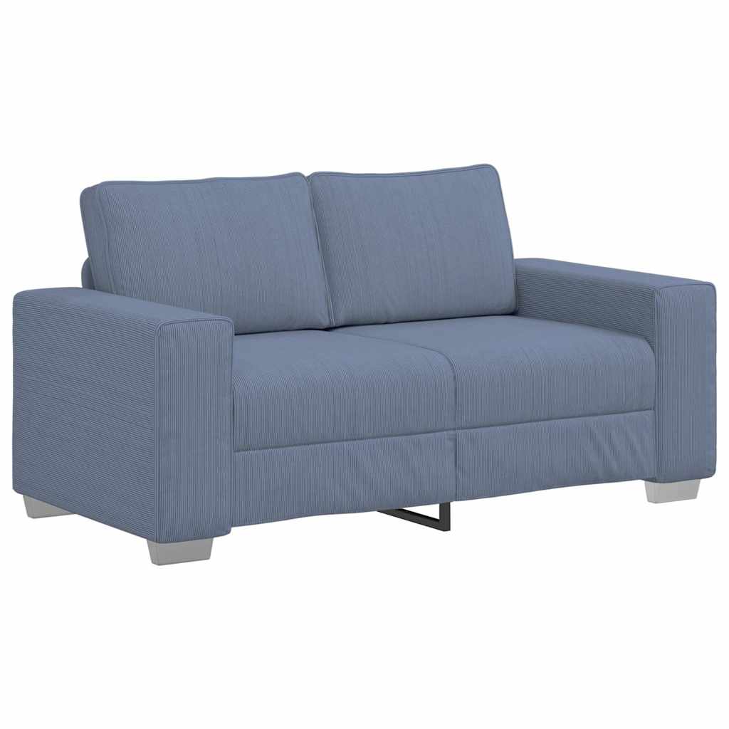 vidaXL Διθέσιος Καναπές Μπλε από Ύφασμα Κοτλέ 160 x 77 x 82 εκ.
