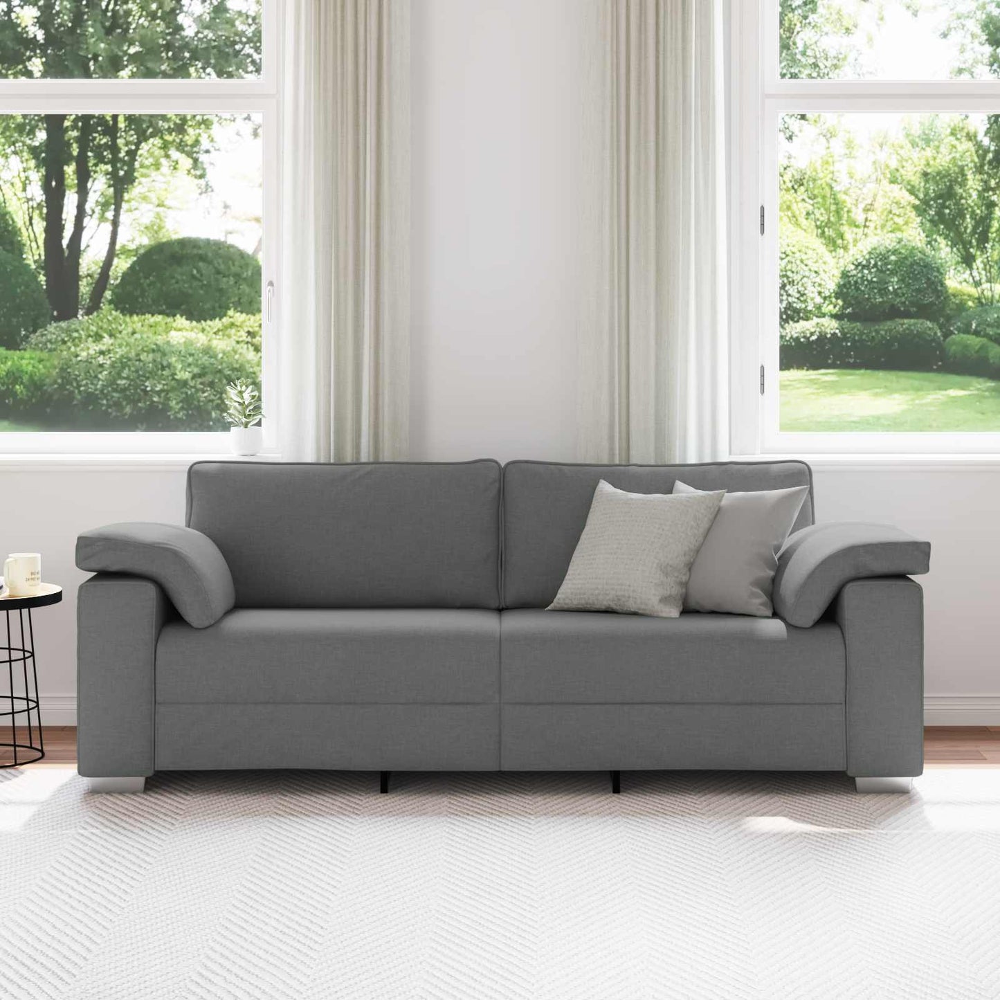 vidaXL 3-Θέσιος καναπές Σκούρο Γκρι 220 cm ύφασμα