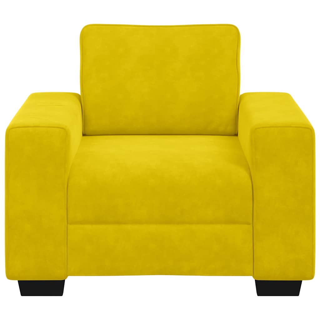 vidaXL Πολυθρόνα Κίτρινη Βελούδινη 100x77x82 εκ.