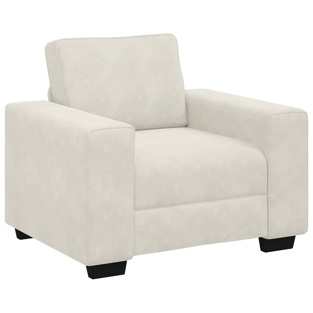 vidaXL Πολυθρόνα-Καναπέ-Κρεμ 100x77x82 εκ. Βελούδο