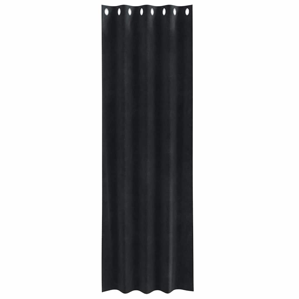 vidaXL Κουρτίνες 2 pcs Μαύρο 140 x 225 cm Βελούδο