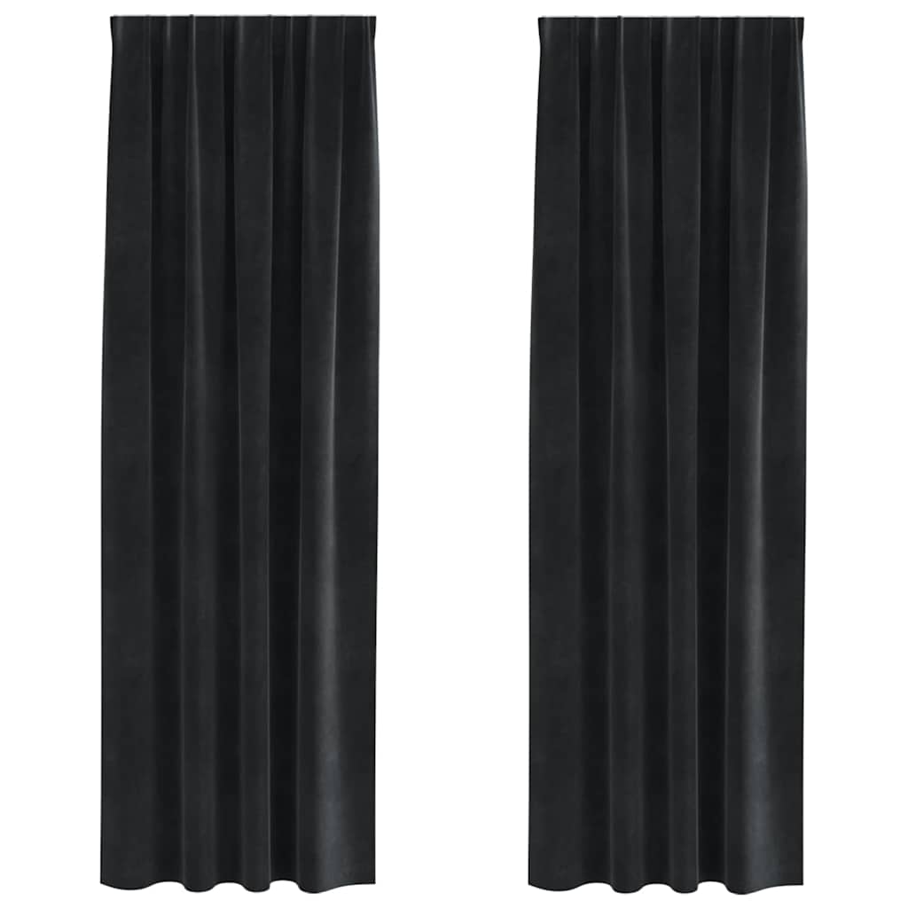 vidaXL Κουρτίνες 2 τμχ. Μαύρο 140 x 260 cm Βελούδο