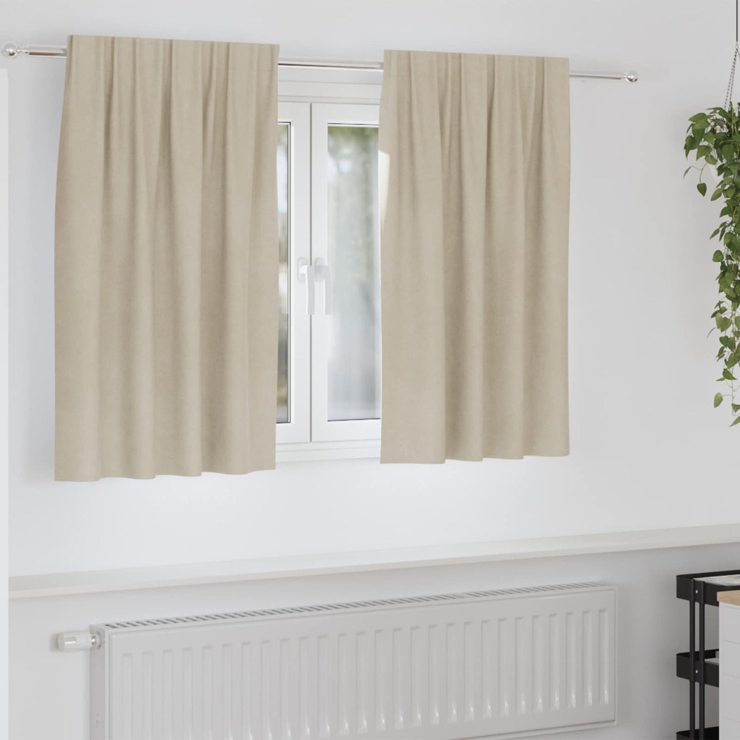 vidaXL Κουρτίνες 2 τμχ. Κρεμ 140 x 140 cm Βελούδο