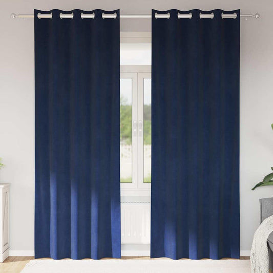 vidaXL Κουρτίνες 2 τμχ. Σκούρο Μπλε 140 x 245 cm Βελούδο