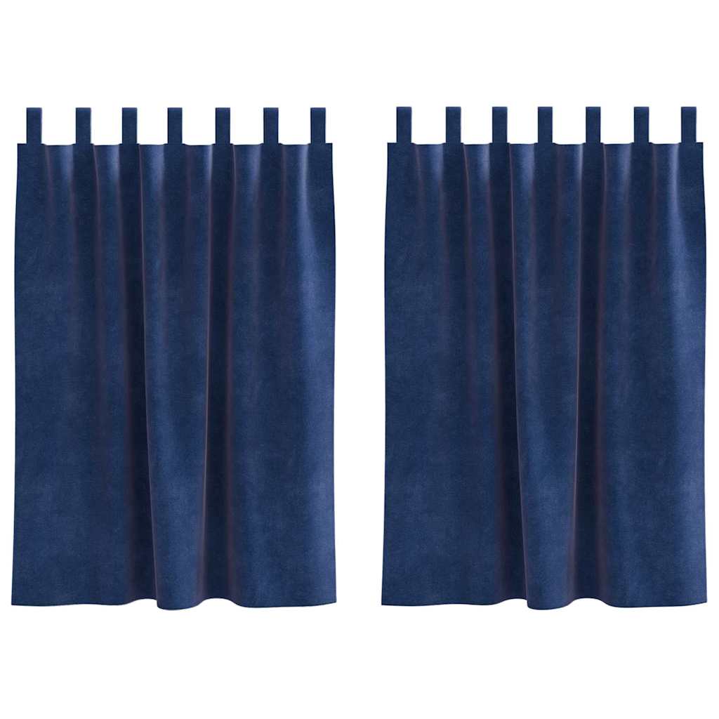 vidaXL Κουρτίνες 2 τμχ. Σκούρο Μπλε 140 x 140 cm Βελούδο