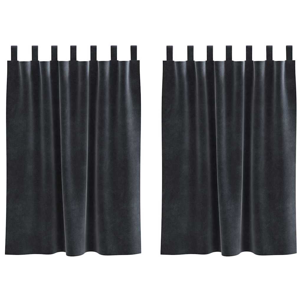 vidaXL Κουρτίνες 2 τμχ. Σκούρο Γκρι 140 x 140 cm Βελούδο
