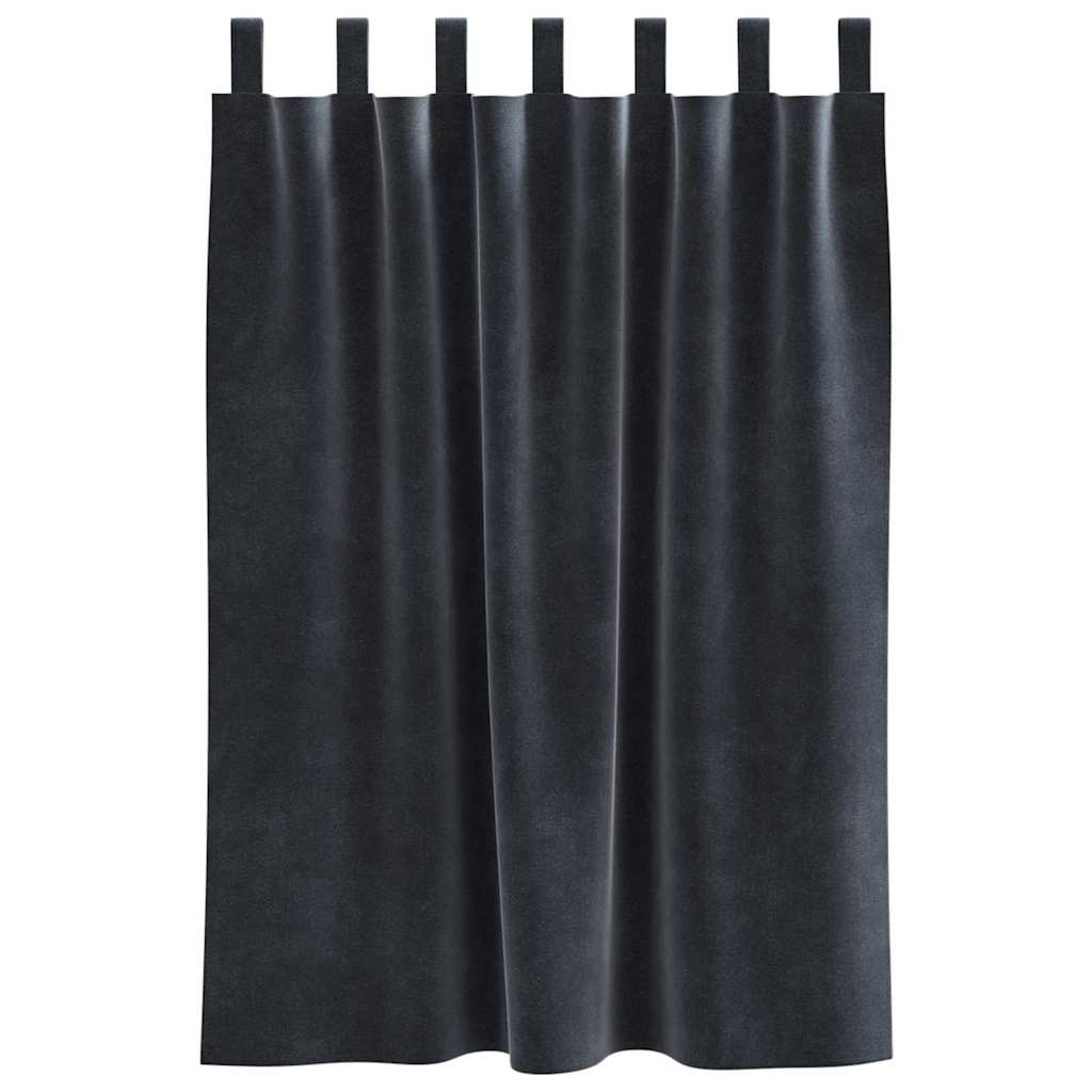 vidaXL Κουρτίνες 2 τμχ. Σκούρο Γκρι 140 x 140 cm Βελούδο