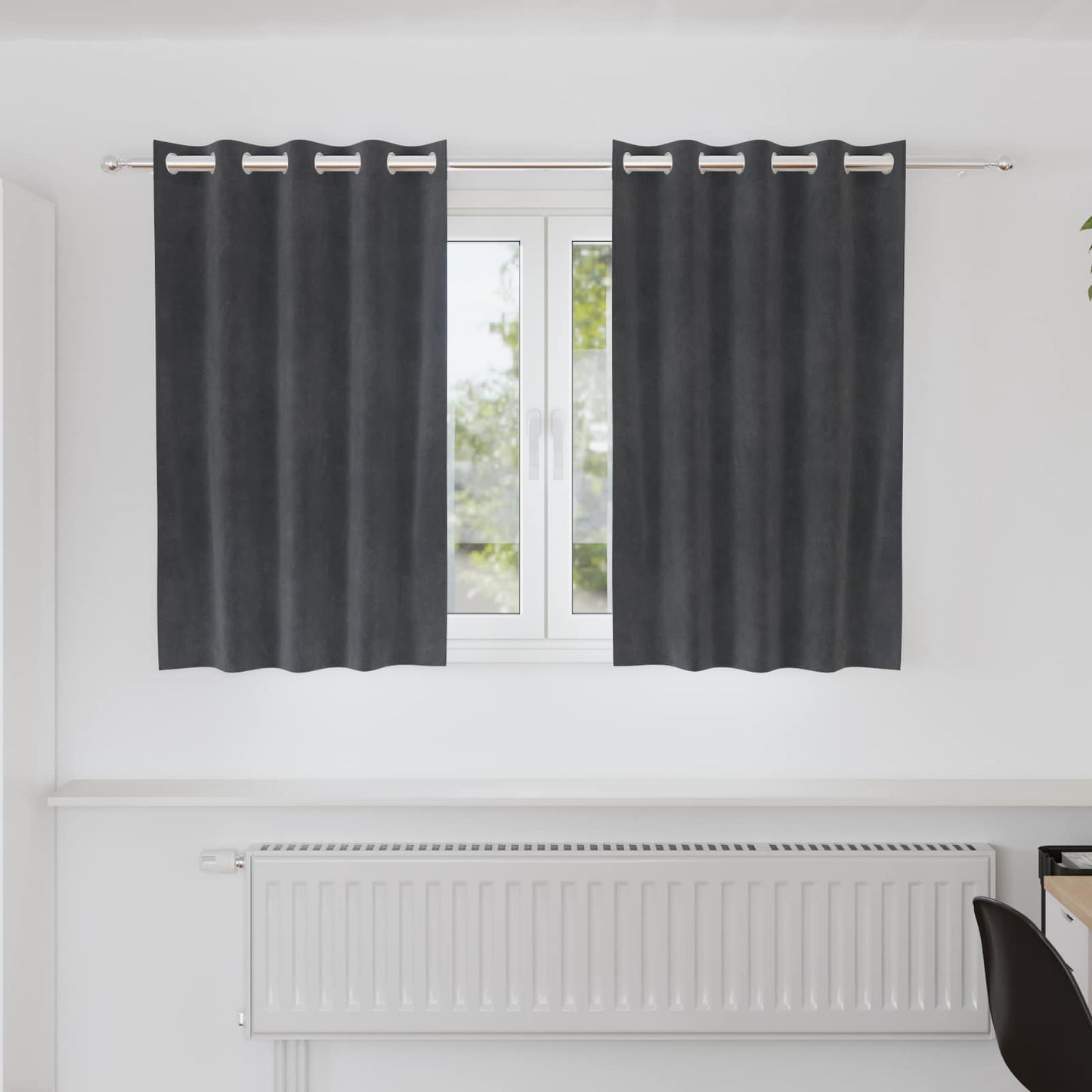vidaXL Κουρτίνες 2 τμχ. Ανοιχτό γκρι 140 x 140 cm Βελούδο