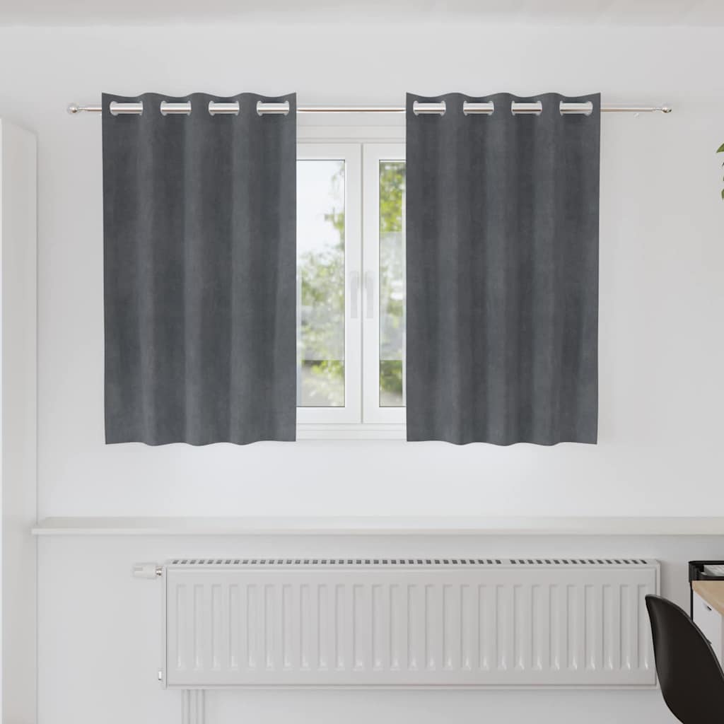 vidaXL Κουρτίνες 2 τμχ. Ανοιχτό γκρι 140 x 140 cm Βελούδο