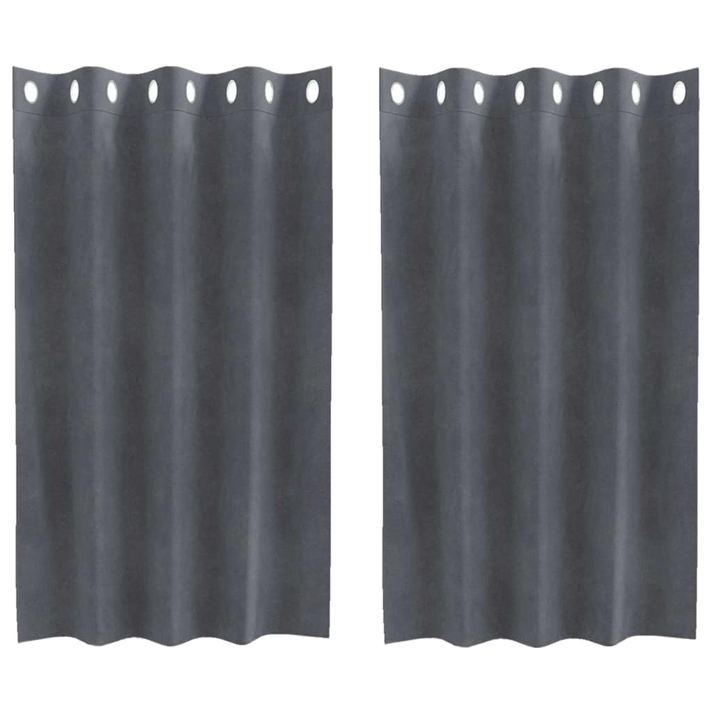 vidaXL Κουρτίνες 2 τμχ. Ανοιχτό γκρι 140 x 140 cm Βελούδο