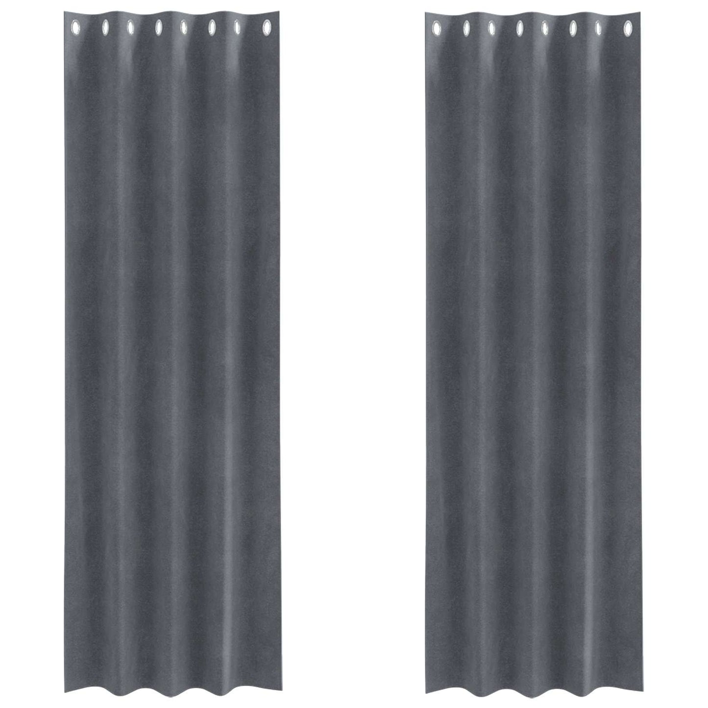 vidaXL Κουρτίνες με κουρτίνες 2 pcs Ανοιχτό γκρι 140 x 260 cm Βελούδο