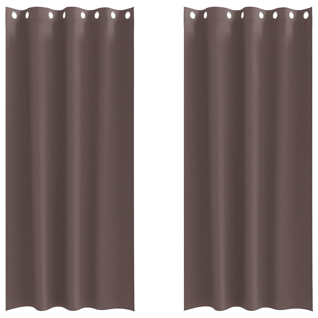vidaXL Κουρτίνες 2 pcs Σκούρο καφέ Σκούρο καφέ 245 x 140 εκ.