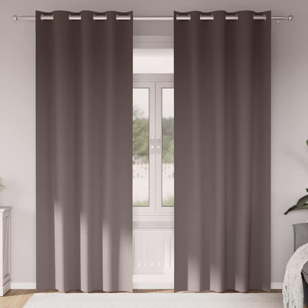 vidaXL Κουρτίνες 2 pcs Σκούρο καφέ Σκούρο καφέ 260 x 140 εκ.
