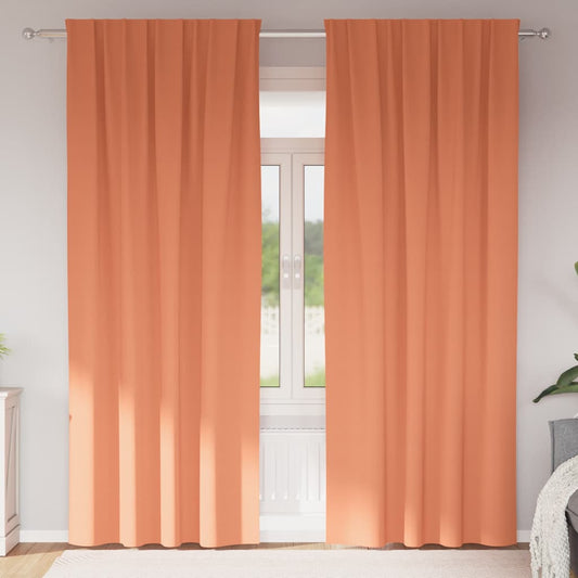vidaXL Κουρτίνες με κουρτίνες 2 pcs Τερακότα 260 x 140 εκ. Πολυεστέρας