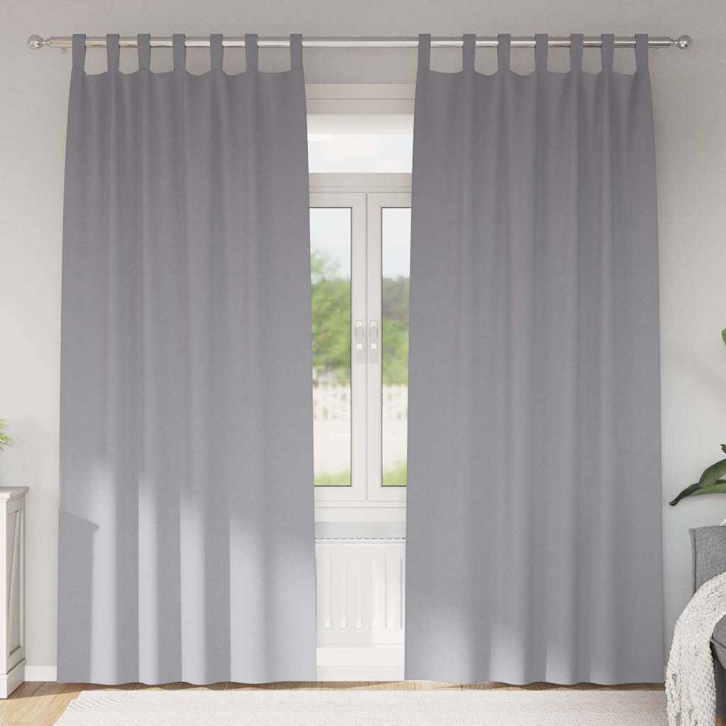 vidaXL Κουρτίνες 2 pcs Ανοιχτό γκρι 245 x 140 εκ. Πολυεστέρας