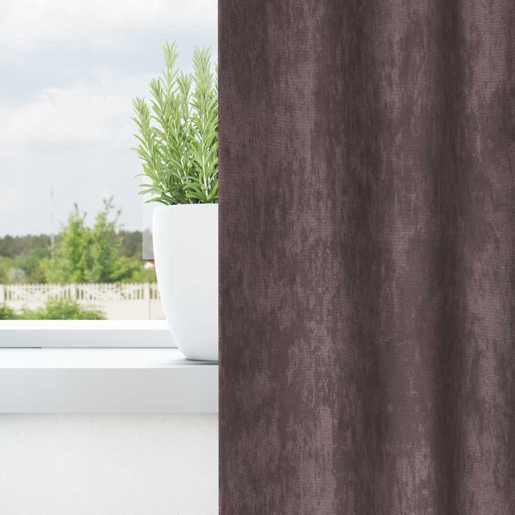 vidaXL Βελούδινες Κουρτίνες 2 τμχ. Καφέ 140 x 140 cm Βελούδο