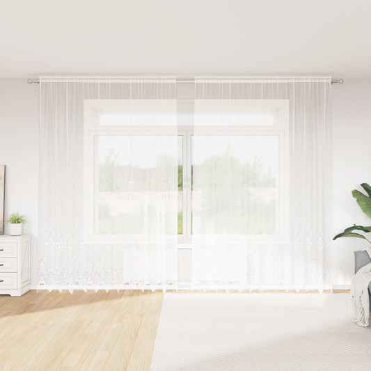 vidaXL Κουρτίνα Δαντέλας Λευκό 300 x 300 cm Πολυεστέρας