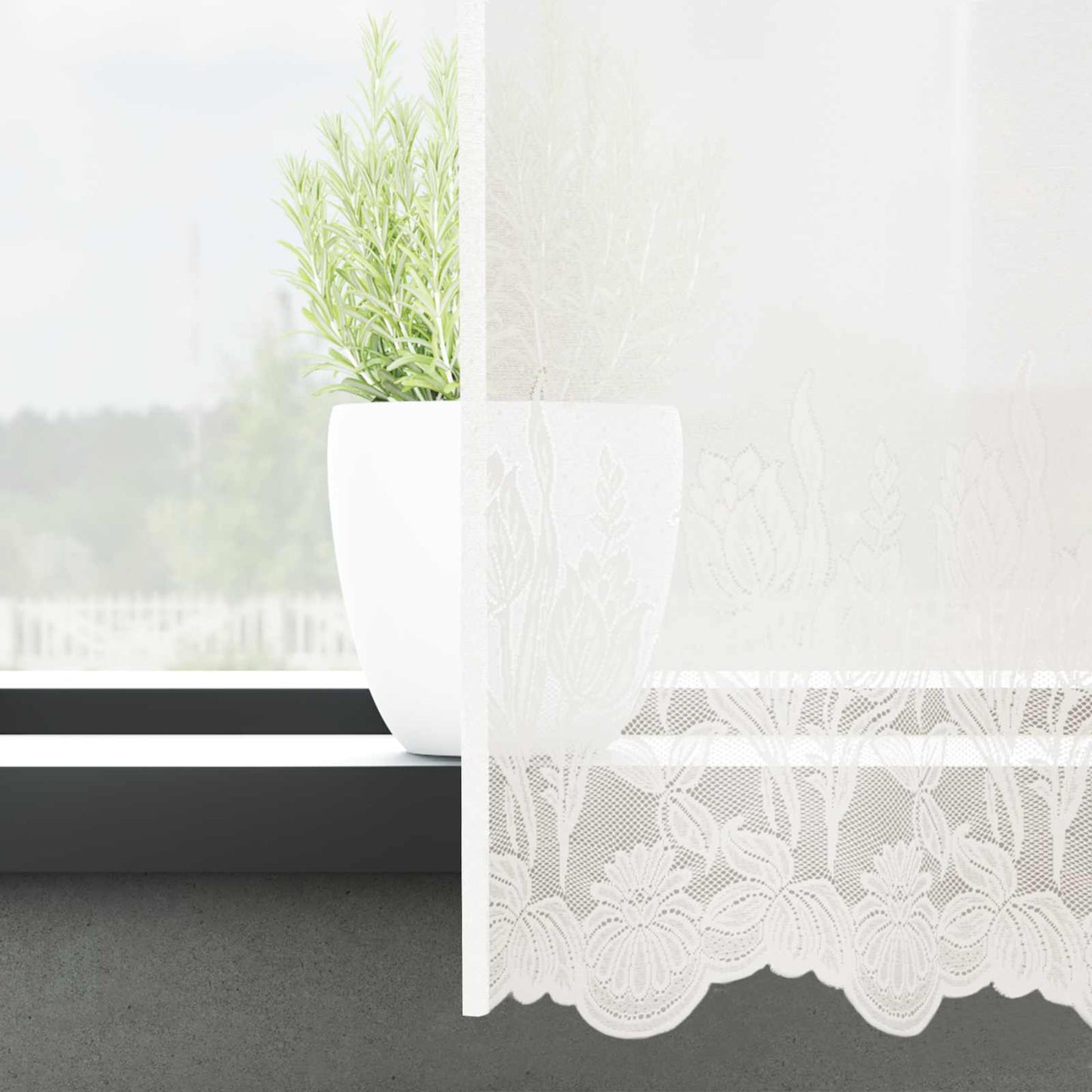 vidaXL Κουρτίνα Δαντέλας Λευκό 140 x 500 cm Πολυεστέρας