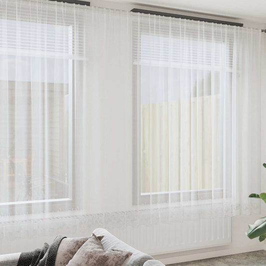 vidaXL Κουρτίνα Δαντέλας Λευκό 300 x 750 cm Πολυεστέρας