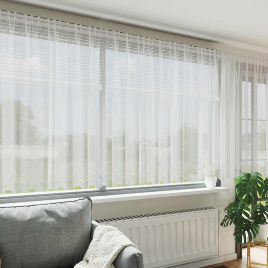 vidaXL Κουρτίνα Δαντέλας Λευκό 160 x 900 εκ Πολυεστέρας