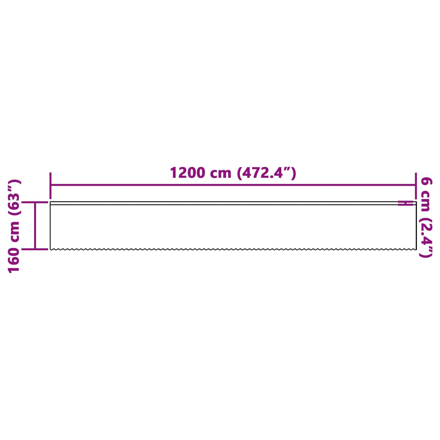 vidaXL Κουρτίνα Δαντέλας Λευκό 160 x 1200 cm Πολυεστέρας
