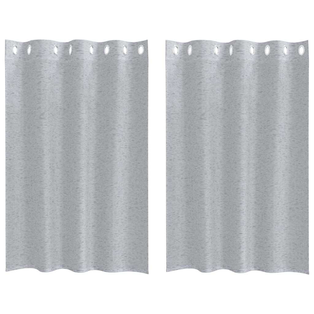 vidaXL Κουρτίνα βυσσινί 2 τμχ. Σκούρο Γκρι 140 x 140 cm Πολυεστέρας