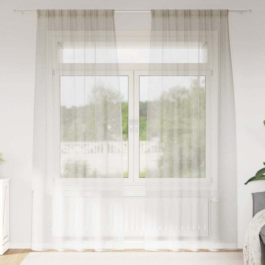 vidaXL Κουρτίνα βυσσινί 2 τμχ. Κρεμ 225 x 140 εκ. Πολυεστέρας