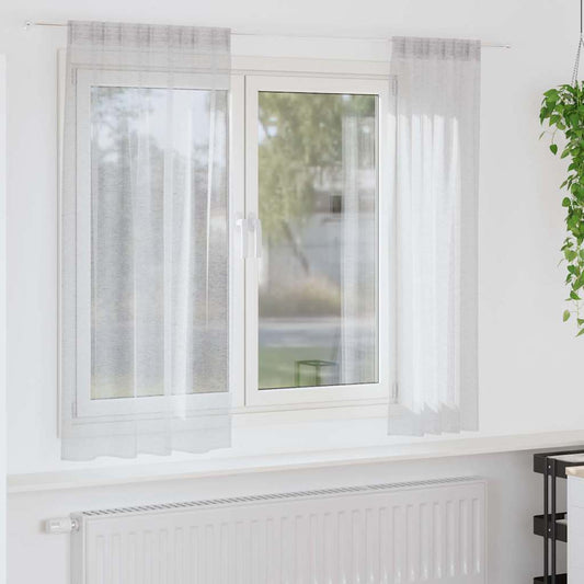 vidaXL Κουρτίνα βυσσινί 2 τμχ. Ανοιχτό γκρι 175 x 140 εκ. Πολυεστέρας