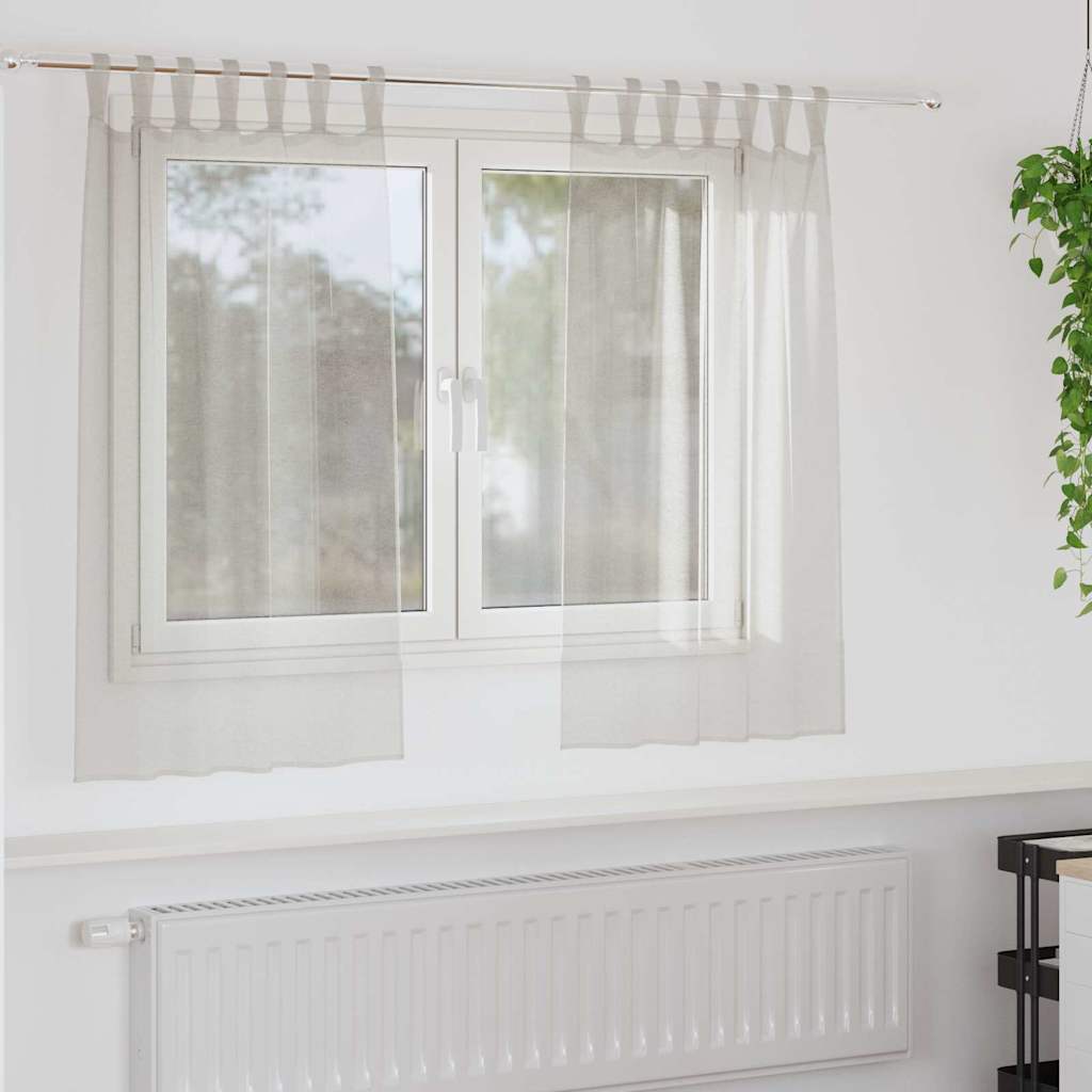 vidaXL Κουρτίνα βυσσινί 2 τμχ. Κρεμ 140 x 140 cm Πολυεστέρας