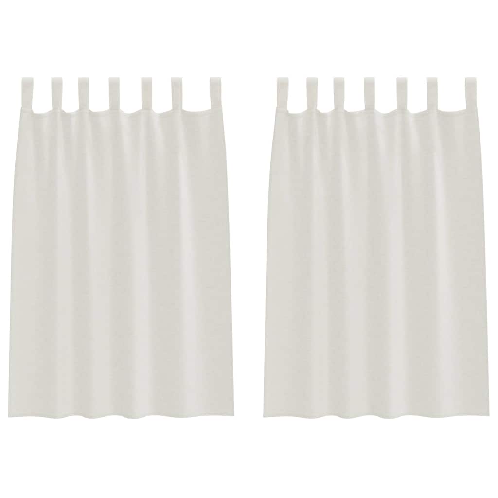 vidaXL Κουρτίνα βυσσινί 2 τμχ. Κρεμ 140 x 140 cm Πολυεστέρας