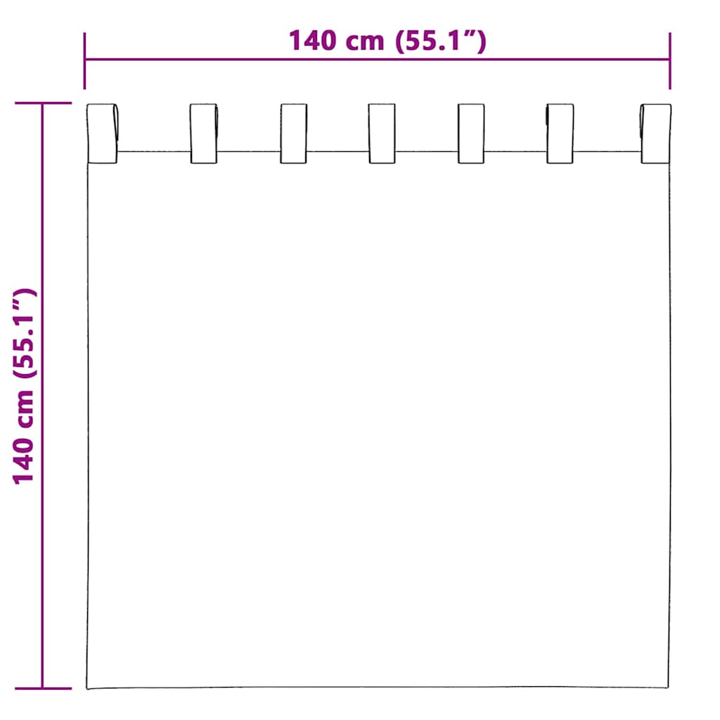 vidaXL Κουρτίνα βυσσινί 2 τμχ. Κρεμ 140 x 140 cm Πολυεστέρας