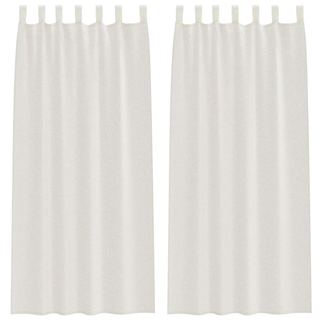vidaXL Κουρτίνες με κουρτίνες 2 pcs Κρεμ 140 x 245 εκ. Πολυεστέρας