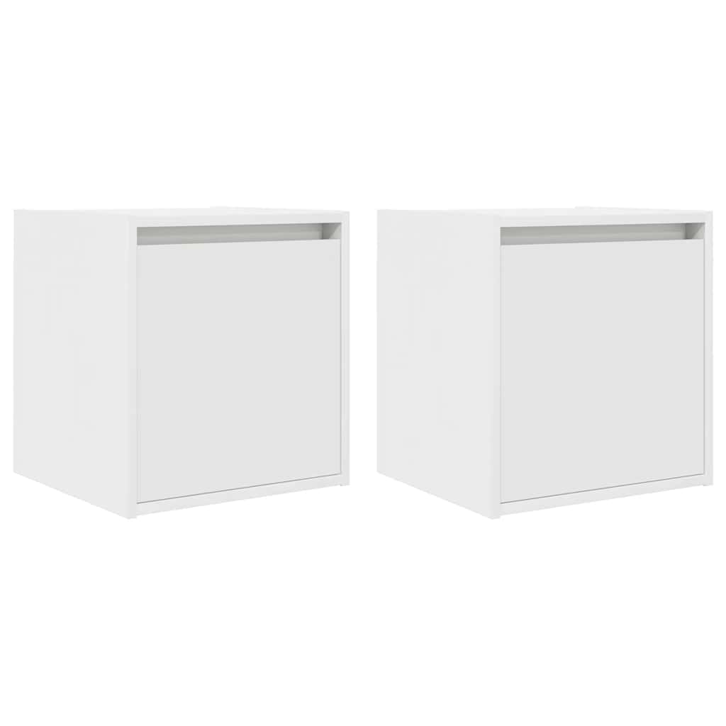 vidaXL Κομοδίνα Επιτοίχια 2 τεμ. Λευκά 38x34x40 εκ.