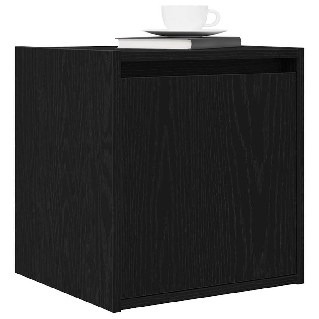 vidaXL Επίτοιχο κομοδίνο μαύρο 38x34x40 cm