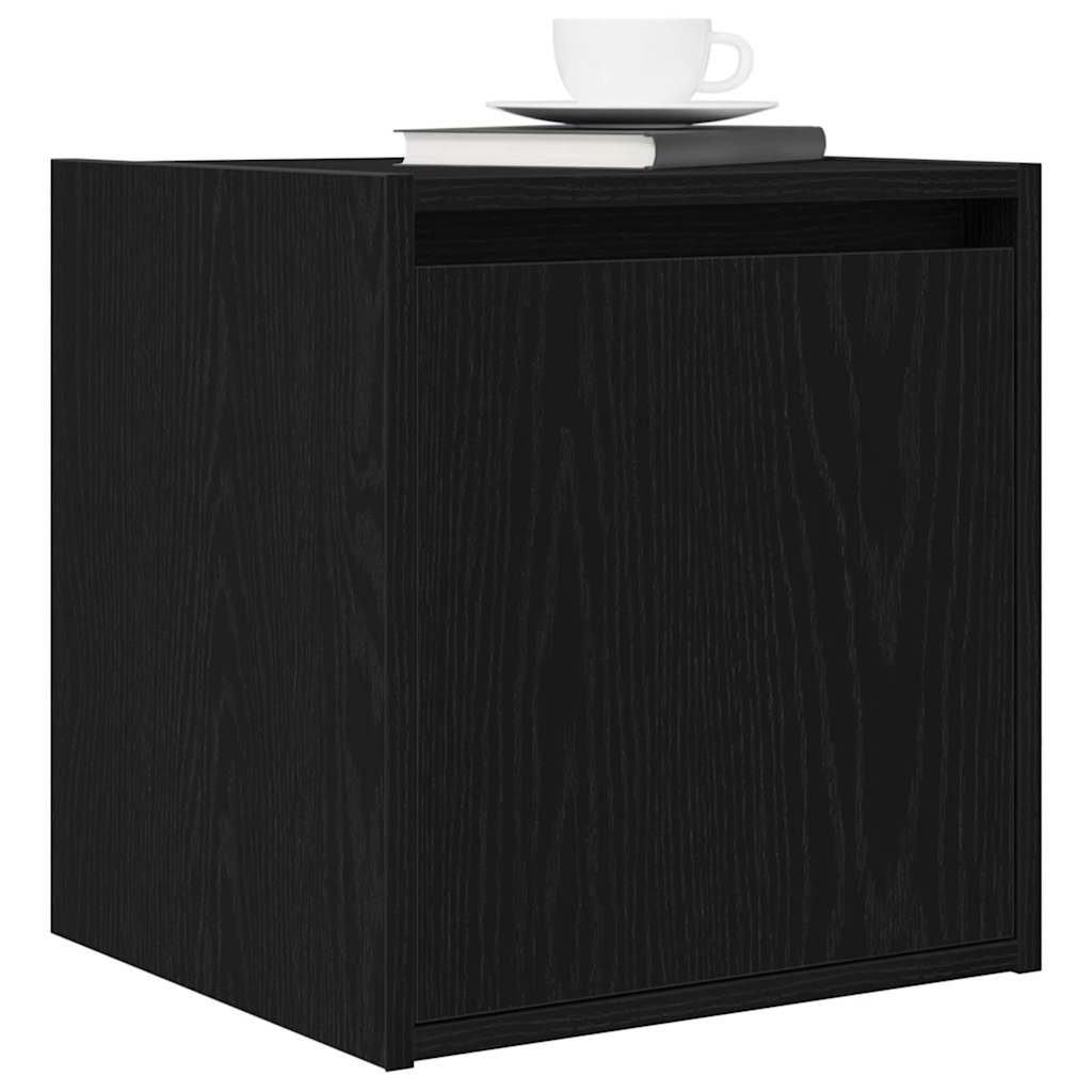 vidaXL Επιτοίχια κομοδίνα 2 τεμάχια Μαύρο 38x34x40 cm