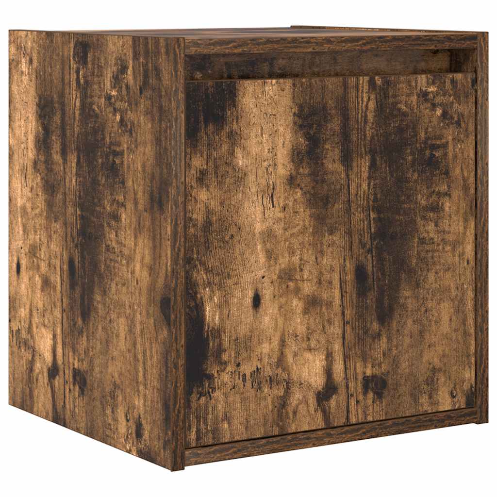 vidaXL Κομοδίνο Επιτοίχιο Καπνιστή Δρυς 38x34x40 εκ.