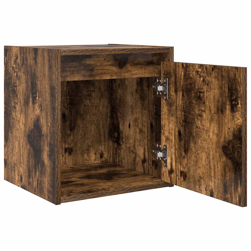 vidaXL Κομοδίνο Επιτοίχιο Καπνιστή Δρυς 38x34x40 εκ.
