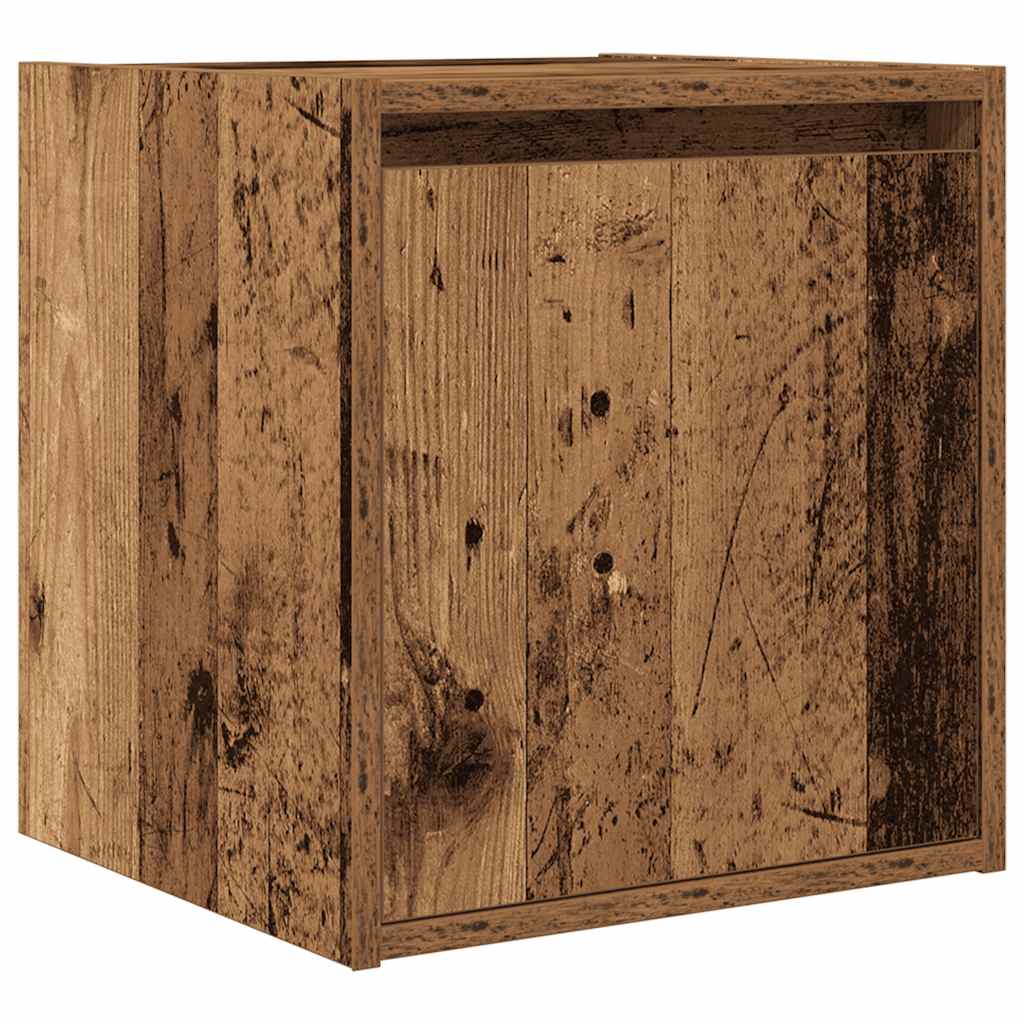 vidaXL Κομοδίνο Επιτοίχιο Όψη Παλαιού Ξύλου 38x34x40 εκ.