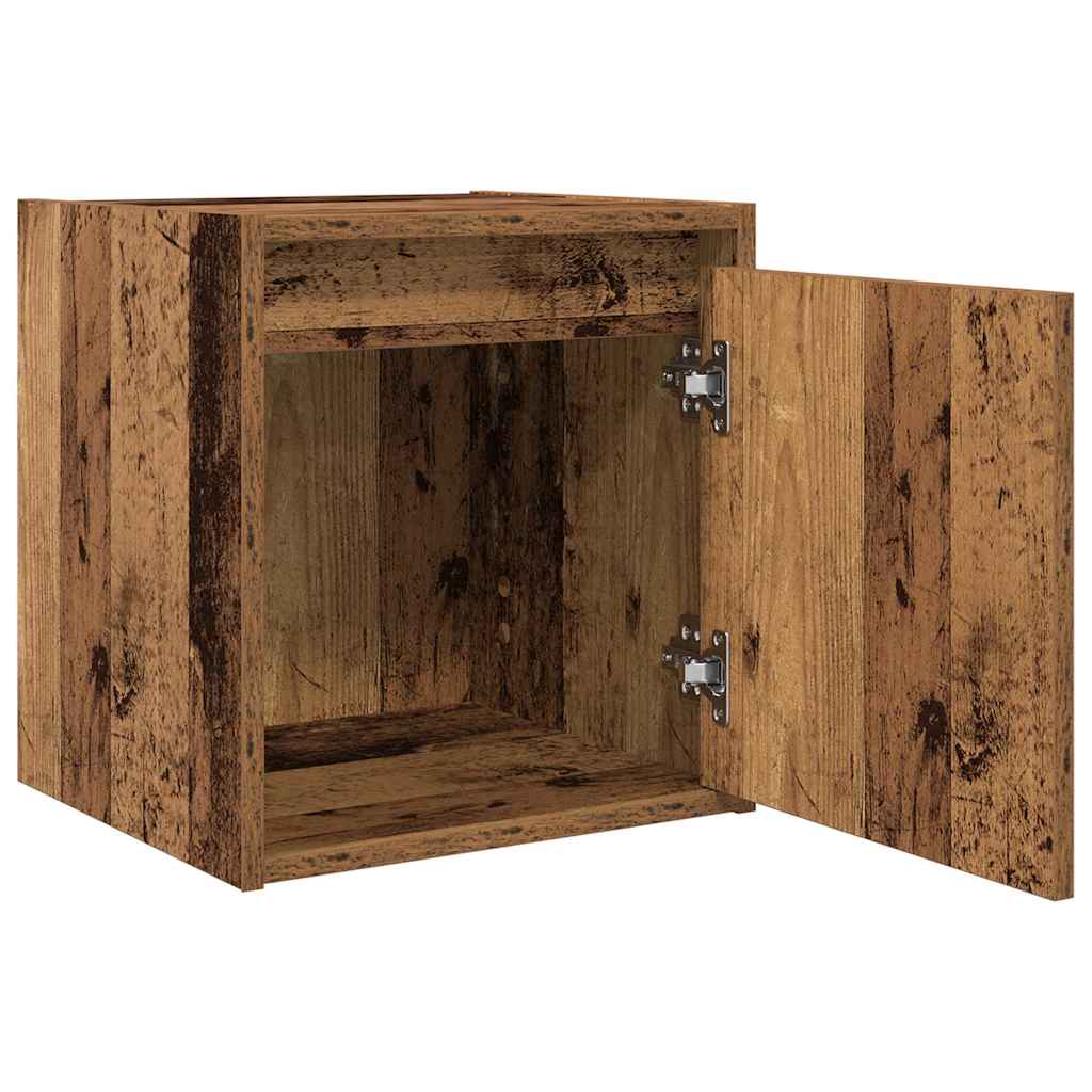 vidaXL Κομοδίνο Επιτοίχιο Όψη Παλαιού Ξύλου 38x34x40 εκ.