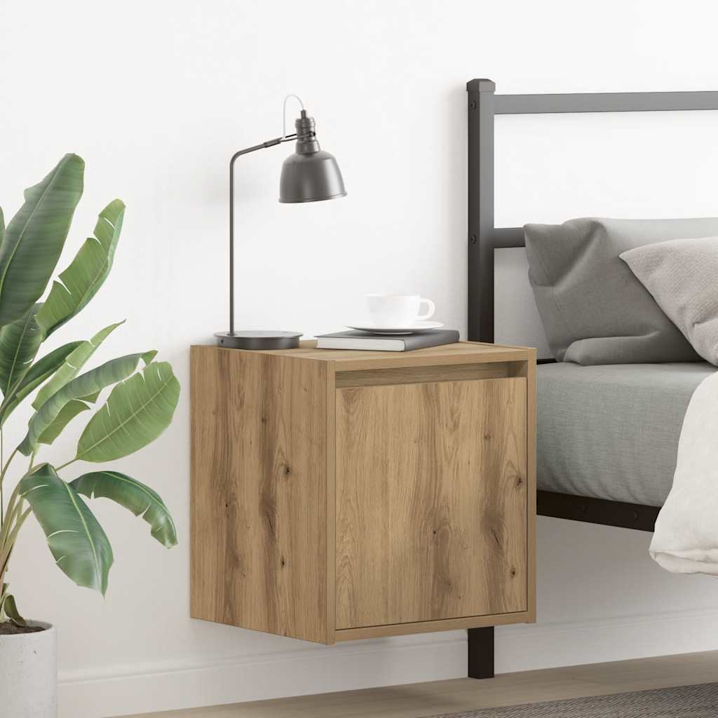 vidaXL Κομοδίνο Επιτοίχιο Αρτισιανή Δρυς 38x34x40 εκ.