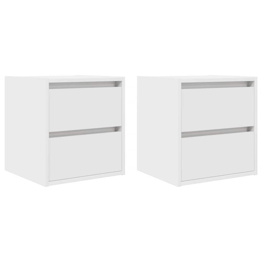 vidaXL Κομοδίνα Επιτοίχια 2 τεμ. Λευκά 38x34x40 εκ.