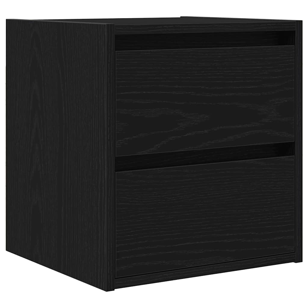 vidaXL Κομοδίνο Επιτοίχιο Μαύρη βελανιδιά 38x34x40 εκ.