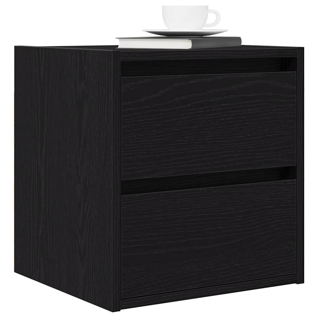 vidaXL Κομοδίνο Επιτοίχιο Μαύρη βελανιδιά 38x34x40 εκ.