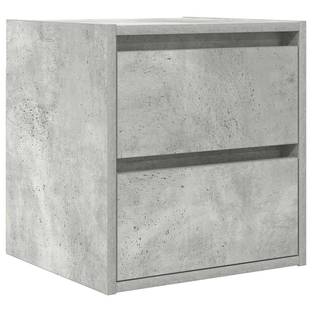 vidaXL Κομοδίνο Επιτοίχιο Γκρι Σκυροδέματος 38x34x40 εκ.