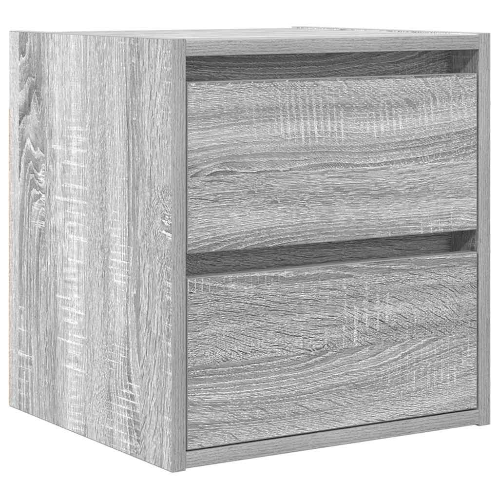 vidaXL Κομοδίνα Επιτοίχια 2 τεμ. Γκρι Sonoma 38x34x40 εκ.