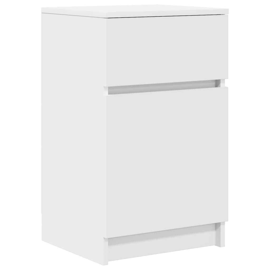 vidaXL Κομοδίνο λευκό 39x35x65 cm Κατασκευασμένο ξύλο